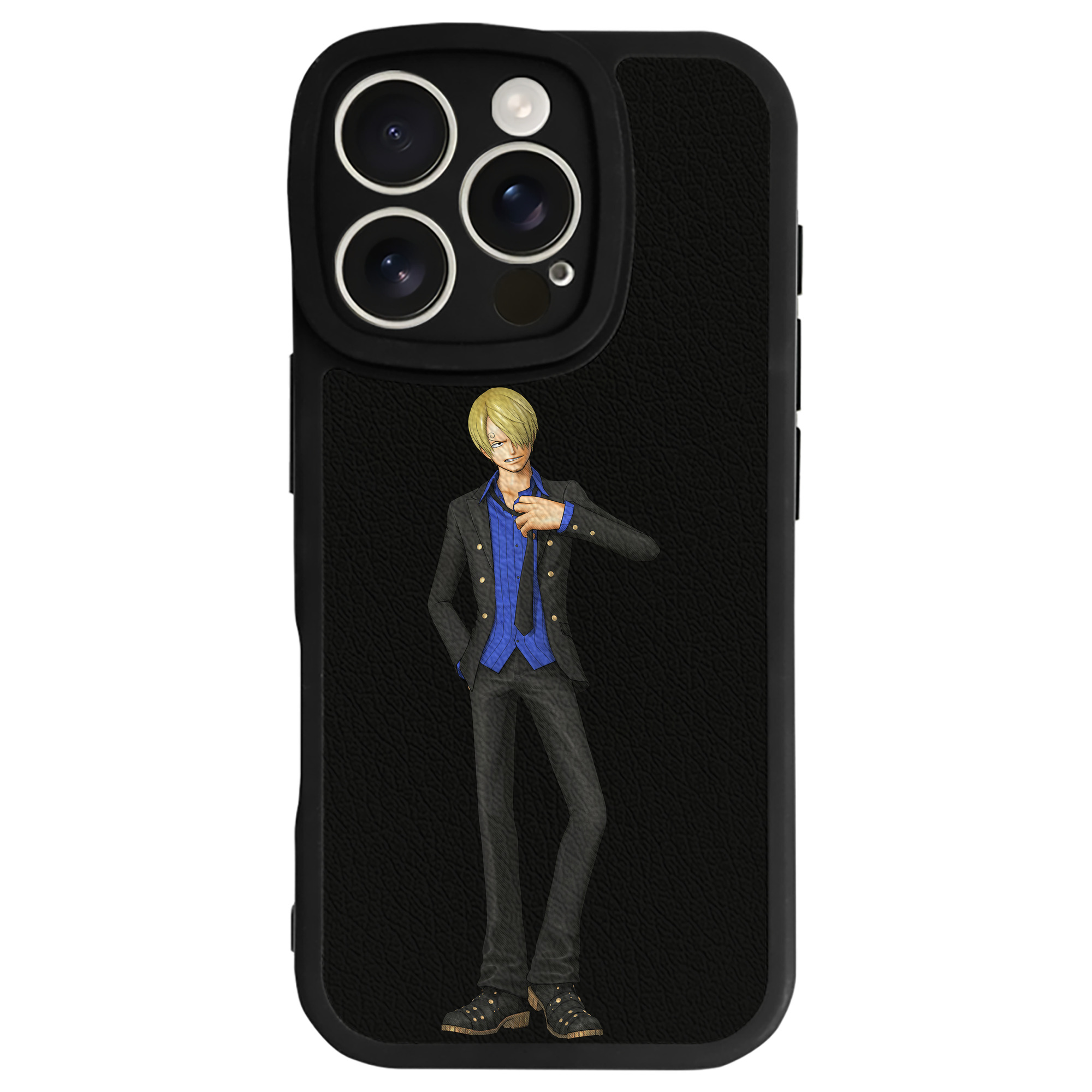 （画像用） ワンピース サンジ ONE PIECE Sanji 【iPhone 16シリーズ対応】シリコンスマホケース（レザー調） 材質：シリコン